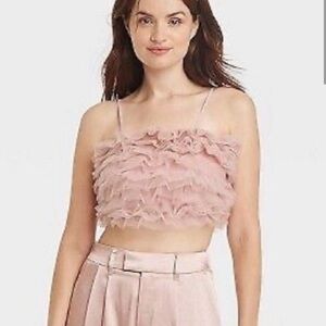 A New Day- Women’s Tulle Slim Fit Tank Top- XS